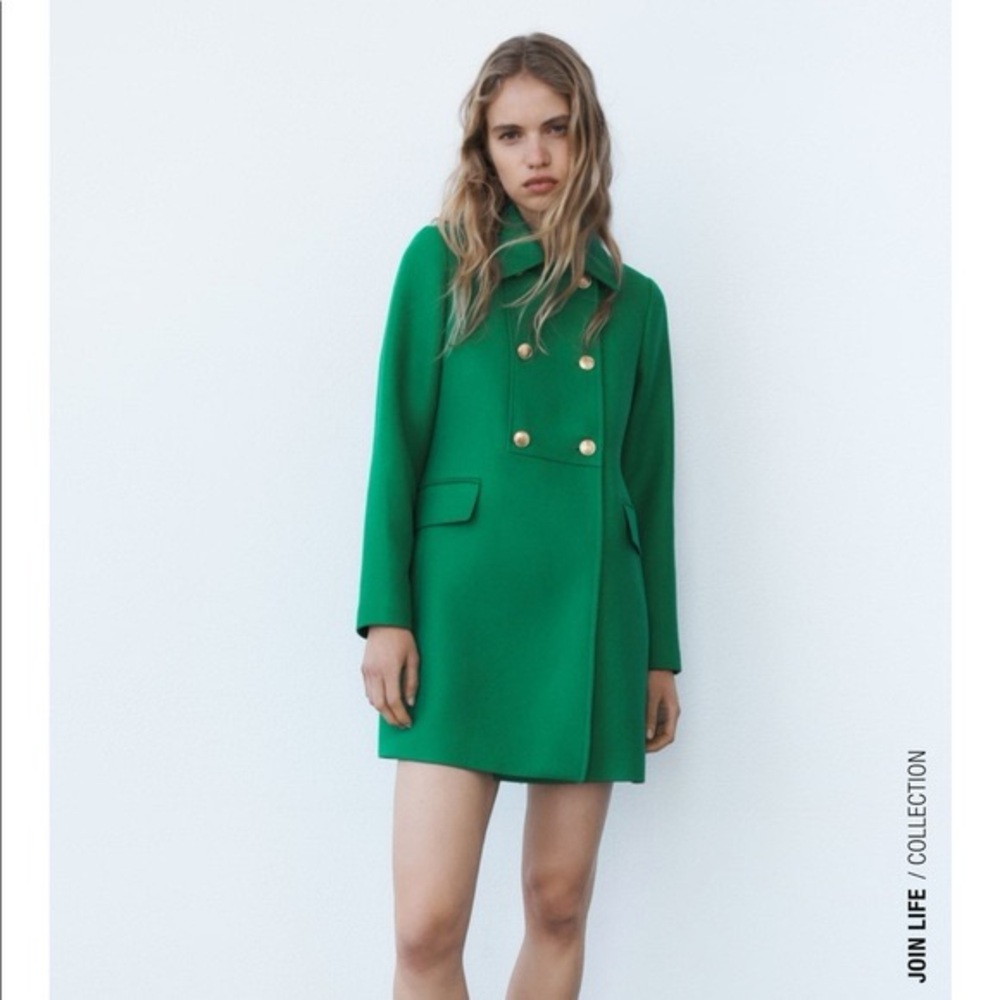 Zara buttoned tailored coat